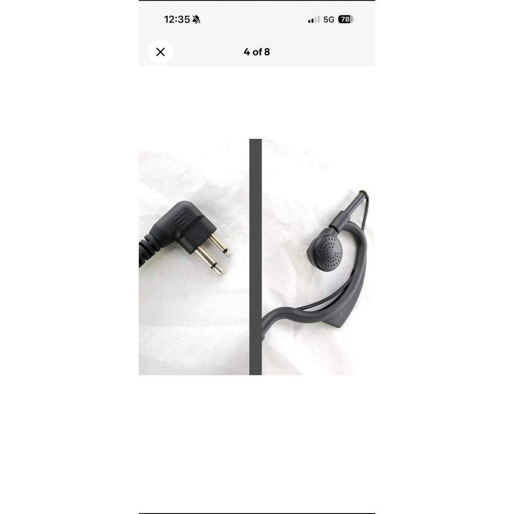 2-Pin HQRP Mic Headset Earpiece Radio Boafeng, Wouxun, and KayTom